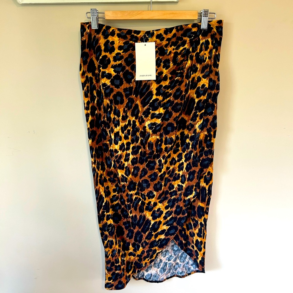 NWT ZARA Cheetah skirt size L